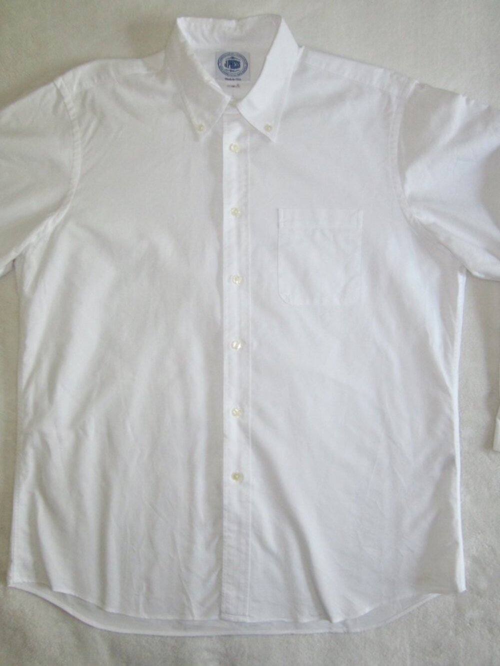 J PRESS Made in USA White Oxford Cloth Button Down Shirt Men's Large - Picture 4 of 10